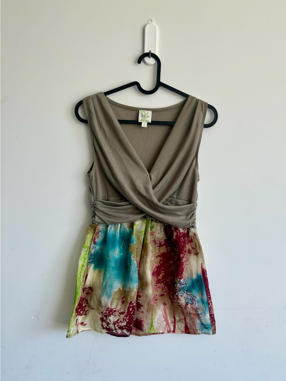 Weston Wear Anthropologie Sleeveless Peplum Top Watercolor Print NWOT XS